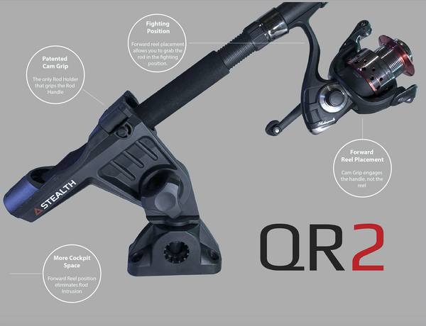 stealth fishing rod holder Dual-Lok QR-2 with Multi Mount base