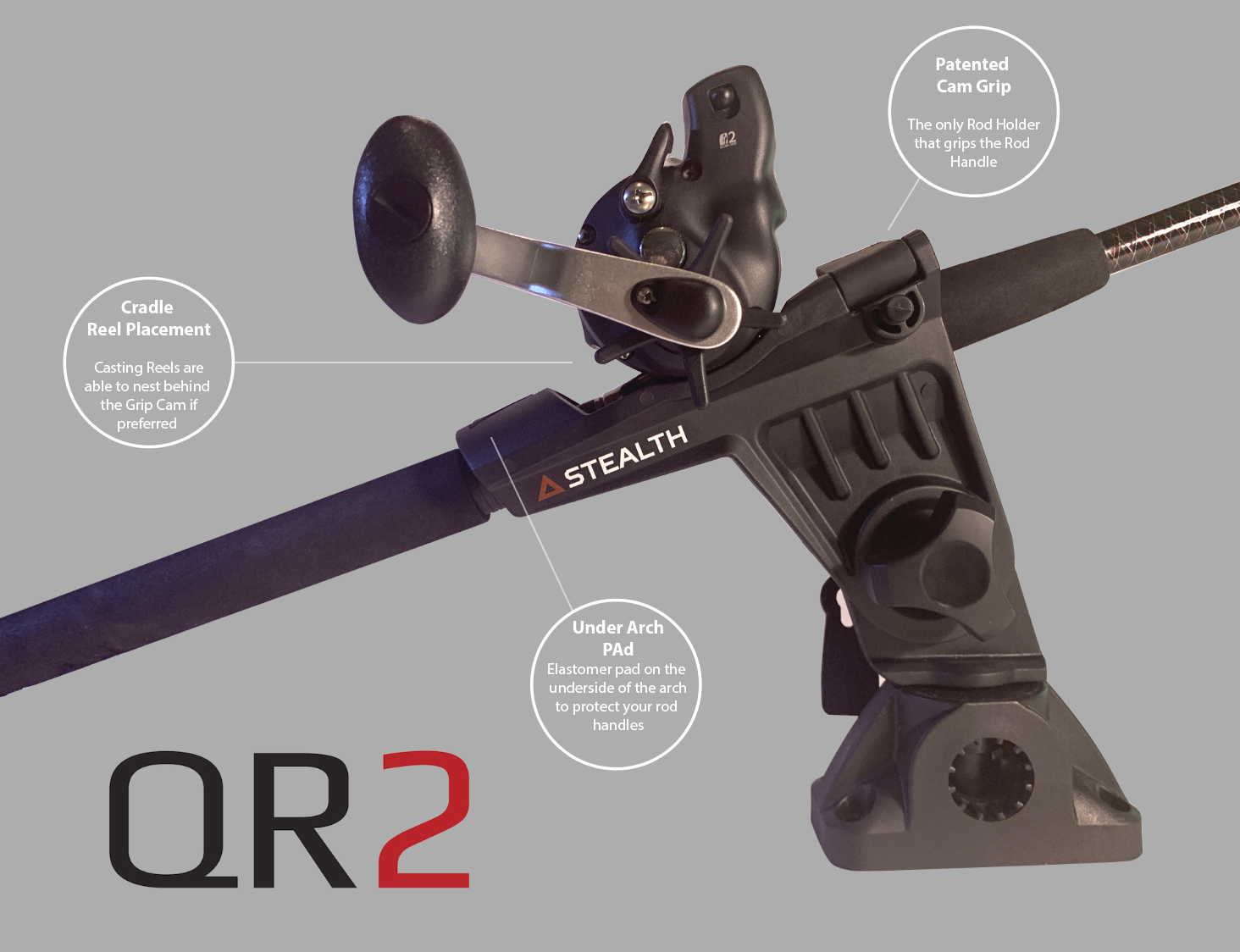 QR-2 Twin Pack - With Universal Rail Mounts - Stealth Rod Holders